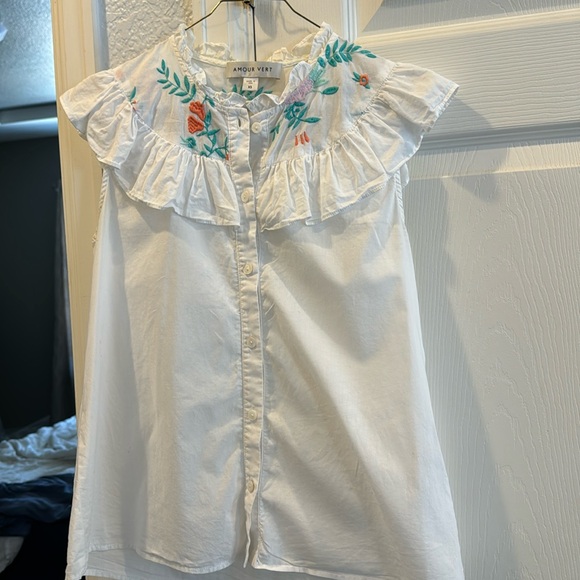 Amour Vert Embroidered Blouse size XS - Picture 1 of 5
